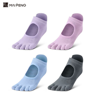satın al Bayanlar Düz Kaymaz Yoga Çorapları Backless 5 Toe Grip Pilates Çorapları online manufacture