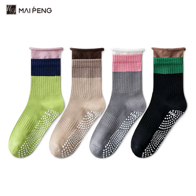 Buy Colorful Fitness Gym Non Slip Yoga Socks Women Pilates Crew Grip Socks online manufacture