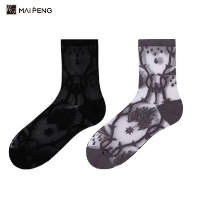 Beli Kaus Kaki Wanita Kustom Tipis Musim Panas Kaus Kaki Sutra Kristal Jacquard Jaring Kaca Transparan online manufacture