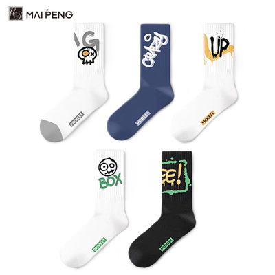 Buy Anti Bacterial Ribbed Cotton Crew Socks Fashion Jacquard Youth Sports Socks online manufacture