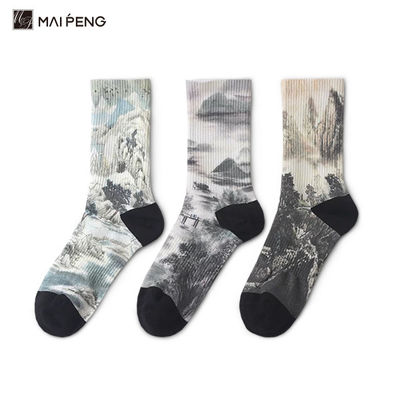 satın al Landscape Pattern sublimasyon basılı çoraplar Özel Dijital Baskı Çorapları online manufacture