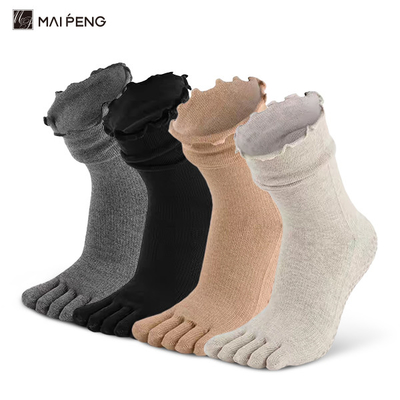 Buy Women Ruffle Cuff Non Slip Yoga Socks Five Toe Grip Pilates Socks online manufacture