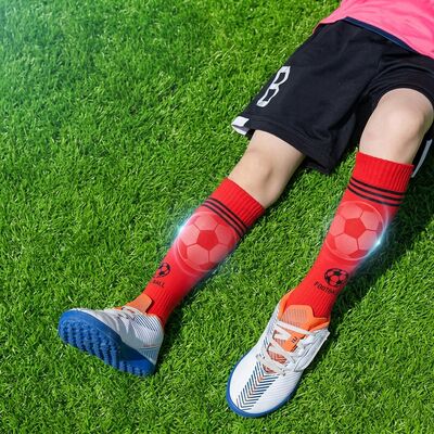 Αγορά Stirrup Shin Pad μανίκι Αντανάκλαση Νεολαίας Ποδοσφαιρικές κάλτσες Αντικαλπιστική λαβή Γόνατος High Kids Ποδοσφαιρικές κάλτσες εκπαίδευσης online manufacture