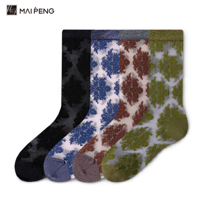 Vêtements d'été personnalisés chaussettes de cristal à la mode chaussettes de marée de soie en verre pour femmes
