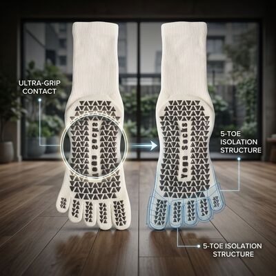 Compression Non Slip Yoga Socks Arch Support Grip Pilates Socks for Women Men 20-30 mmHg